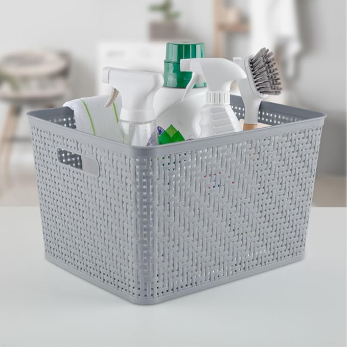 Sterilite 24 Pack Plastic Storage Bin Organization Containers, Tall Baskets - Image 5