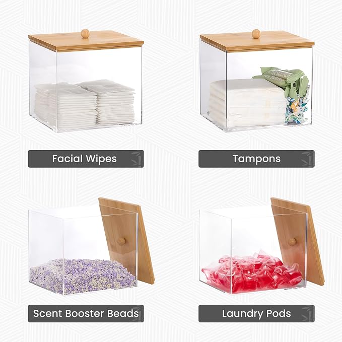 Puricon Acrylic Disposable Facial Towels Holder, Face Towelettes Container - Image 6