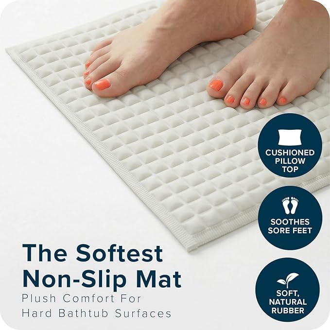 SlipX Solutions Pillow Top Cushioned Bath Mat, Non Slip Comfort Underfoot - Image 2
