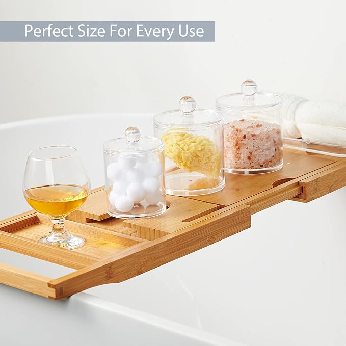 SheeChung 12-Pack Clear Acrylic Apothecary Jars - 10oz & 12oz Qtip Holder Set - - Image 5