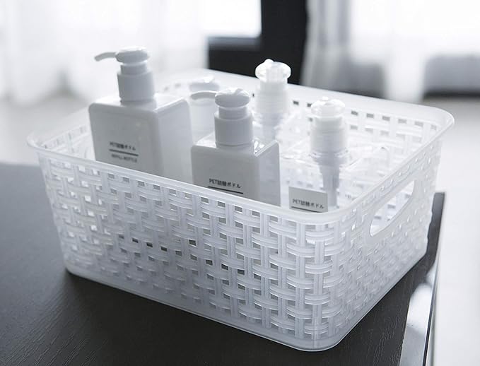 Clear Plastic Woven Storage Basket - Image 6
