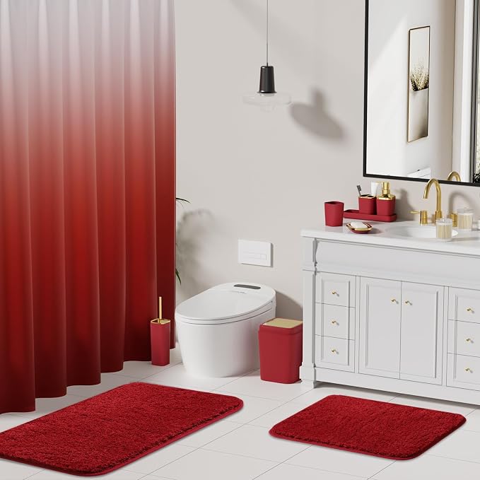 Burgundy Bathroom Accessories Set - Image 2