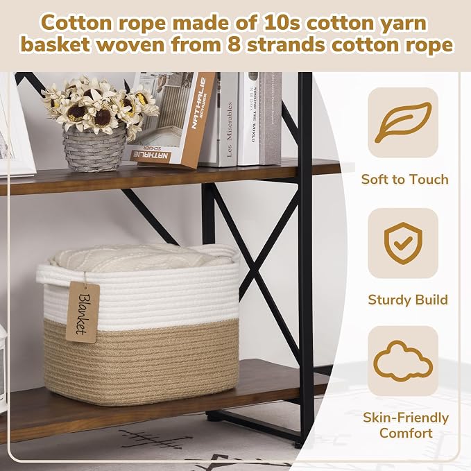 Goodpick Woven Storage Basket for Shelves, Medium Empty Gift Basket - Image 5
