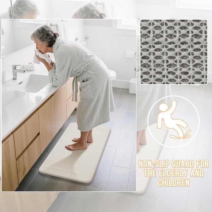 Yimobra Large Bath Mat Set 2 Piece- Super Soft Absorbent Quick Dry Memory Foam - Image 5