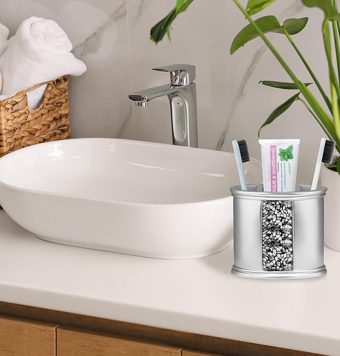 Zahari Home 4pc Sinatra Stylish Bathroom Accessories Set Liquid Soap Dispenser - Image 4