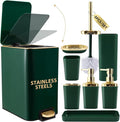 Bathroom Set Bathroom Accessories Set 8 Piece Green and Gold Bathroom Set by BetterbathroomwithXLHOME