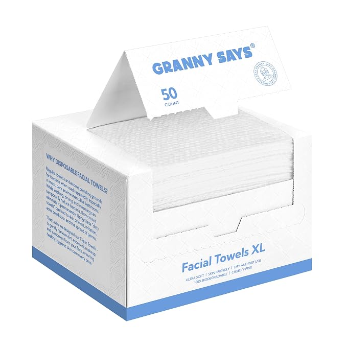 GRANNY SAYS Disposable Face Towel, Face Towelettes Disposable Biobased by GRANNYSAYS