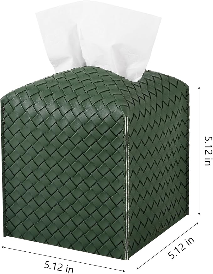 Tissue Box Cover PU Leather Tissue Holder Square Facial Tissue Case Facial - Image 2