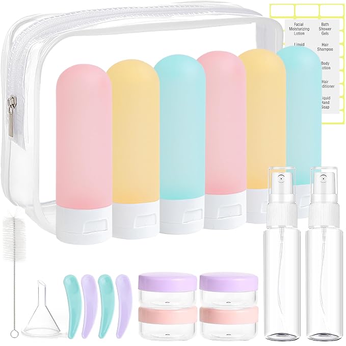 20 Pack Travel Bottles Set for Toiletries TSA Approved, Leak Proof Travel Size by DEWSENSI