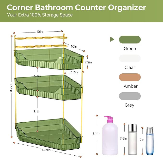 Corner Bathroom Counter Organizer - Image 2