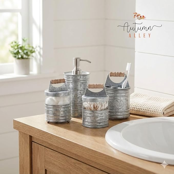 Autumn Alley Rustic Bathroom Accessories Set 4 - Image 2