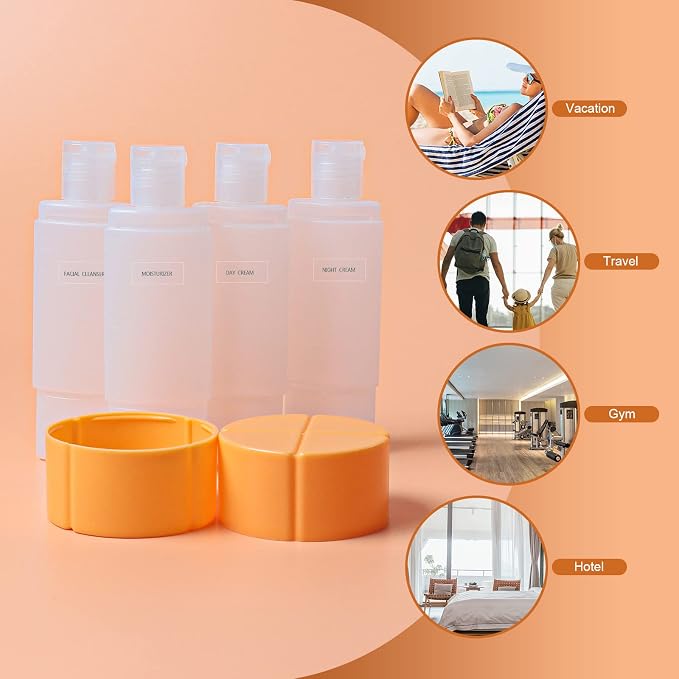 Travel Bottle, TSA approved 4-in-1 Leak-Proof Bottle, 4 * 60ml/2oz, - Image 6