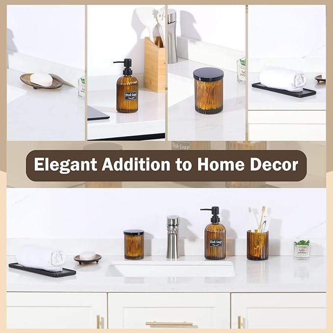Shinowa Bathroom Accessories Set, Toothbrush Holder, Q-Tips Holder, Soap Dish - Image 7