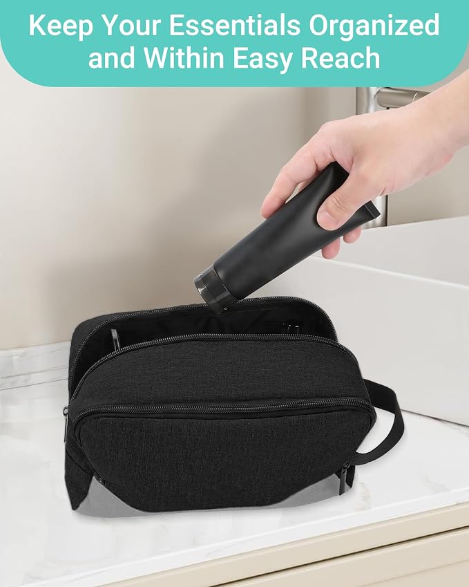 Elviros Travel Toiletry Bag for Men Hanging Dopp Kit Shaving Bag Toiletries - Image 6