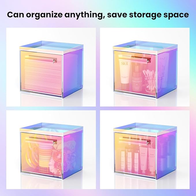 Rainbow Disposable Facial Towels Storage Box Acrylic Container Compatible - Image 6
