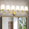 Bathroom Vanity Light, Brushed Gold Bathroom Light Fixtures, 6-Light Lighting by Kvhiiw