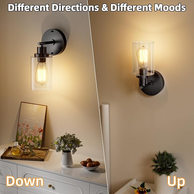 GORDNWE 1-Light Bathroom Wall Sconce, Matte Black Vanity Light, Modern Wall - Image 5