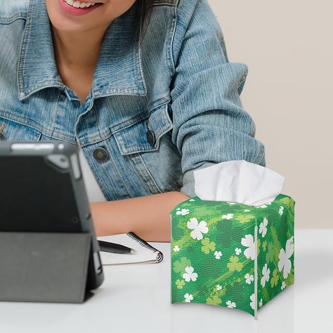 St. Patrick Lucky Grass Stripe Tissue Box Cover Square Tissue Covers Tissue - Image 6