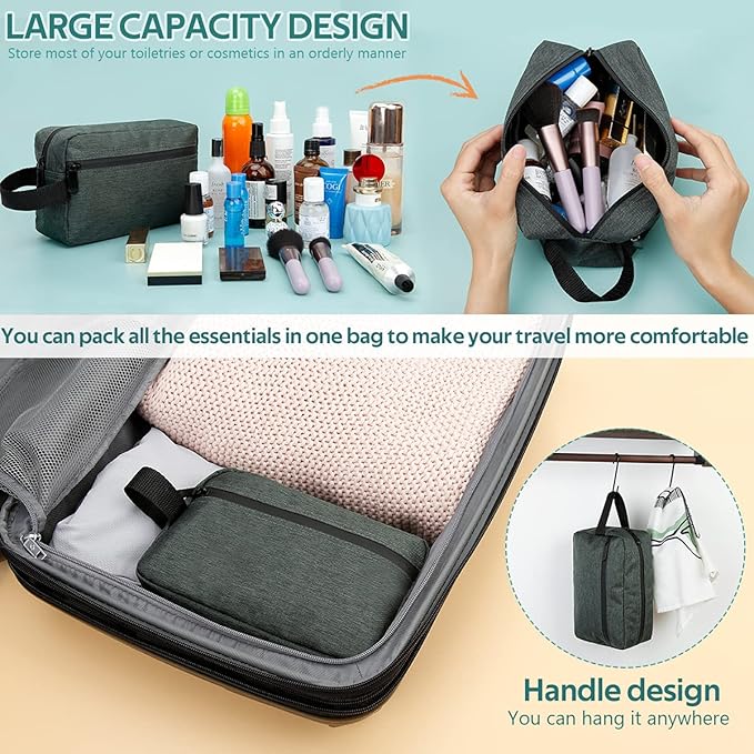Travel Toiletry Bag for Women and Men, Water-resistant Shaving Bag for - Image 3