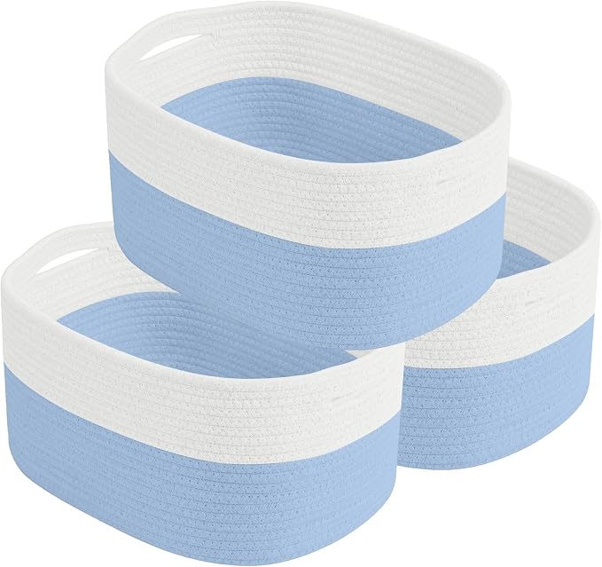 Cotton Rope Storage Basket, Woven Basket by ECDYQXVU