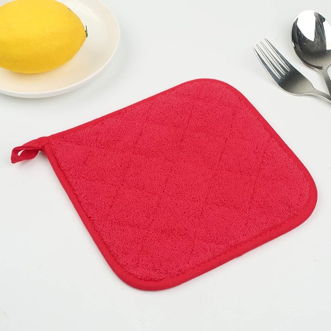 100% Cotton Kitchen Everyday Basic Terry Pot Holder Heat Resistant Coaster - Image 6