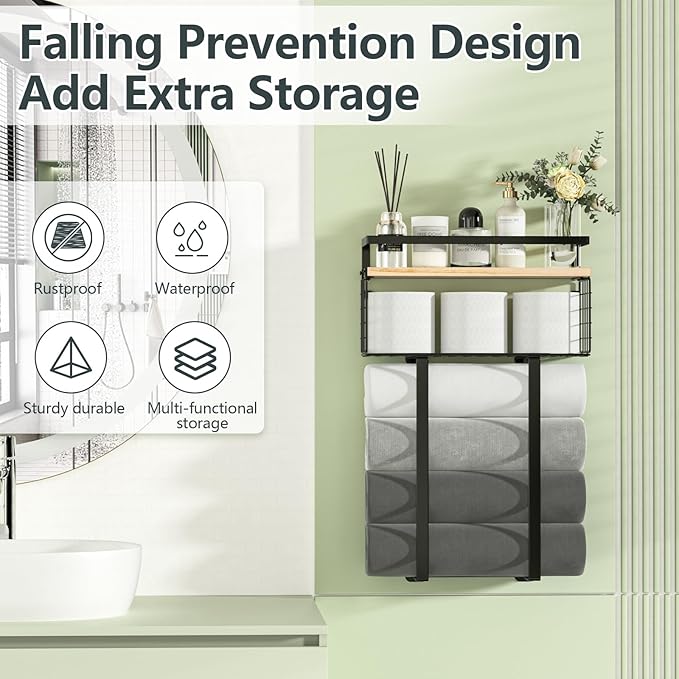 Towel Racks for Bathroom, Metal Towel Holder - Image 5