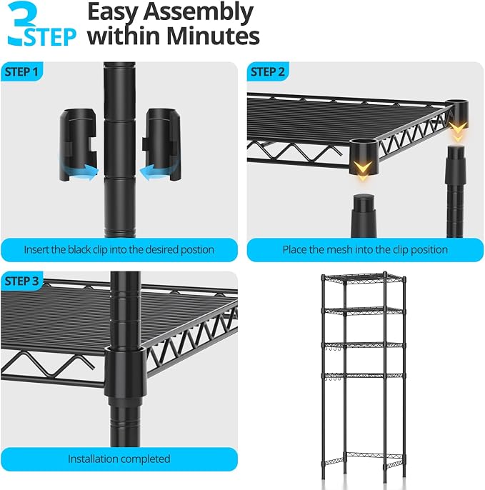 4-Tier Mini Fridge Shelf, Heavy Duty Adjustable Storage Shelf, Ultimate - Image 6