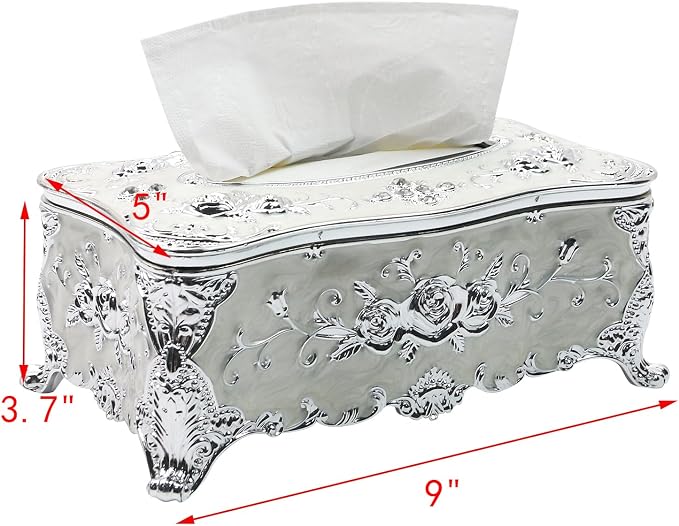 Geesatis Tissue Box Cover, Rectangle Tissue Box Holder, Rectangular Napkin - Image 2