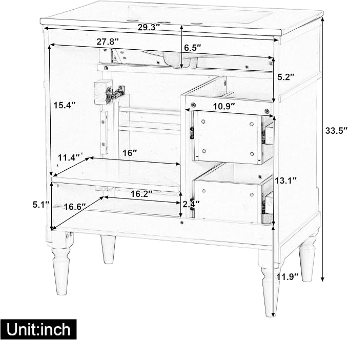 Harper & Bright Designs 30" Bathroom Vanity - Image 4