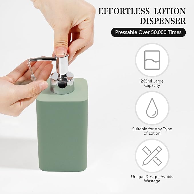 Bathroom Accessories Set, Soap Dispenser, Toothbrush Holder, Qtip Holder Set - Image 6