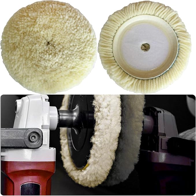 7" Wool Buffing Pad Kit 2PCS 100% Polishing Wool Pads Kit Low Linting Wool Pad - Image 5