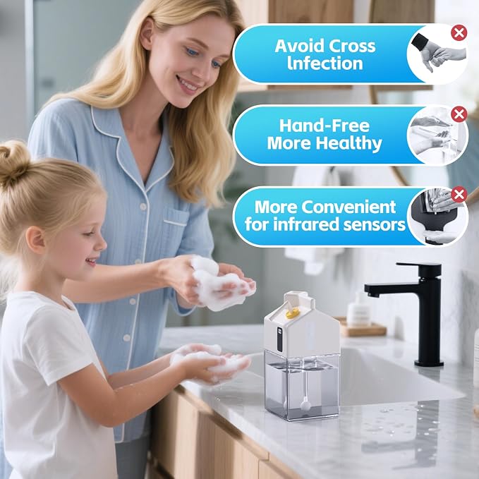 Automatic Foaming Soap Dispenser Touchless, USB Rechargeable Smart Hand Dish - Image 2