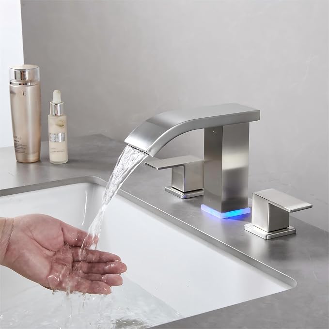 Bathroom faucets 3 Hole Brushed Nickel Vanity Faucet - Image 6