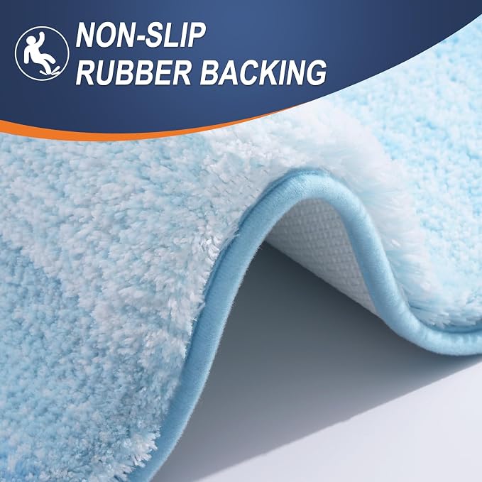 OLANLY Bathroom Rug Set 2 Piece, Soft Absorbent Microfiber Bath Mats and - Image 5