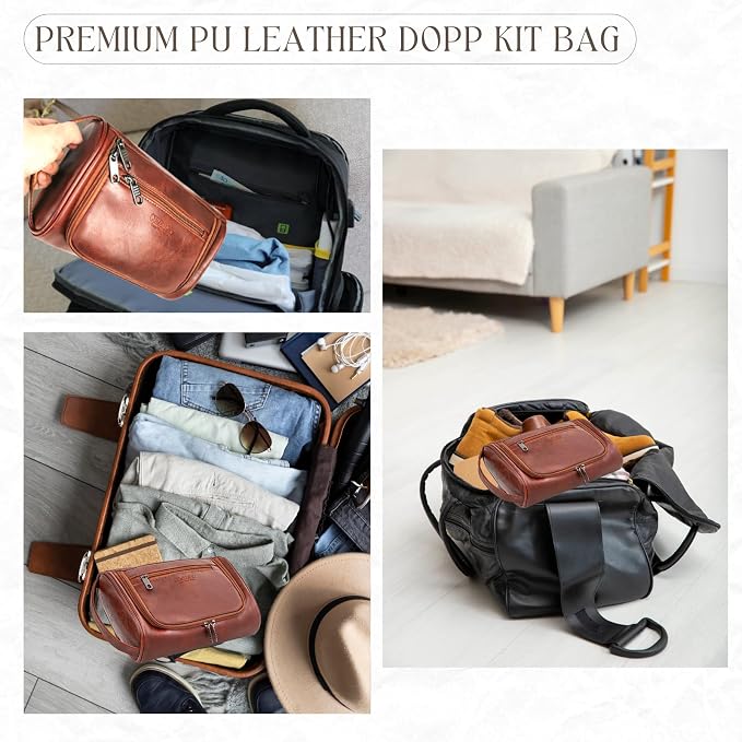 Mens Toiletry Bag, Compact Dopp Kit - Image 6