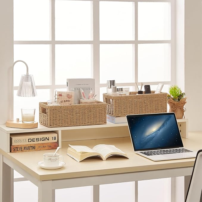 Vagusicc Wicker Storage Basket, Paper Rope Wicker Baskets - Image 5
