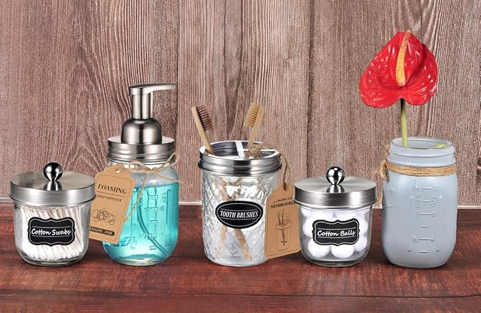 Amolliar Mason Jar Foaming Soap Dispenser, Plastic Soap Pump, Refillable Hand - Image 6