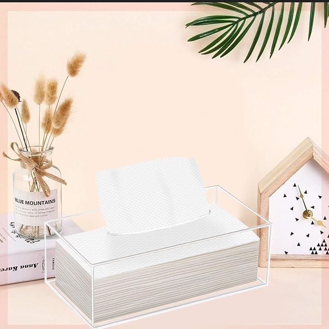 Clear Acrylic Tissue Box Holder, Rectangle Dispenser Tissue Box Cover - Image 6