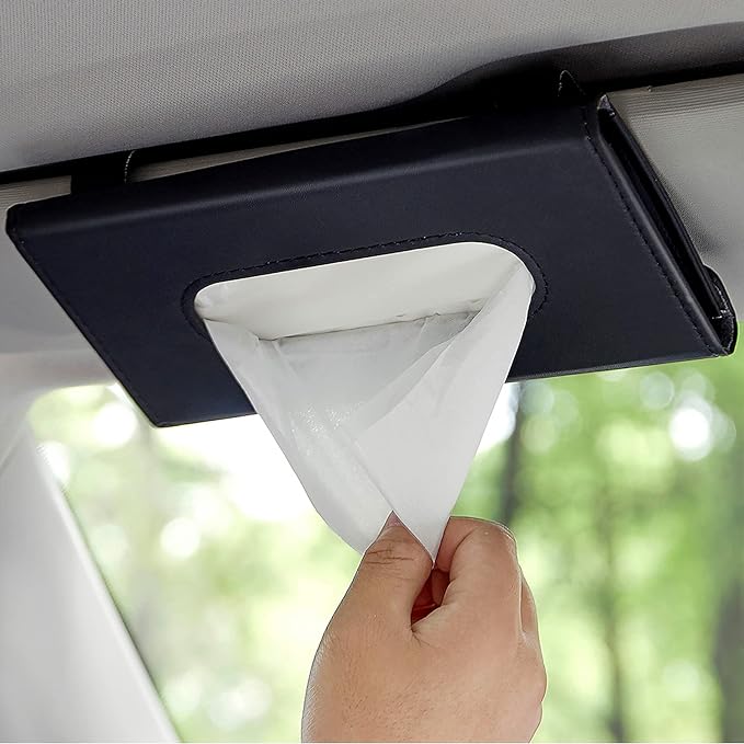 Car Tissue Holder, Upgraded Version Hanging Tissue Holder in Car, Premium PU by HZAZF