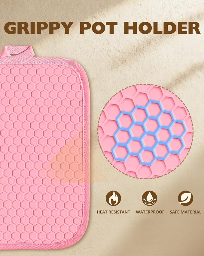Slohif Silcone Heart Pot Holders - Image 3