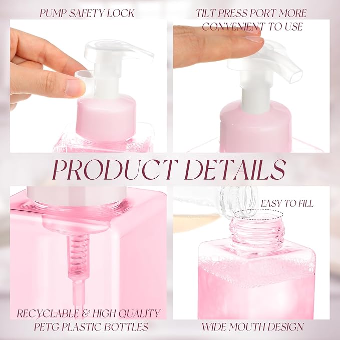 Domensi 12 Pcs Foam Pump Bottle Foaming Soap Dispenser Empty Travel Foaming - Image 3