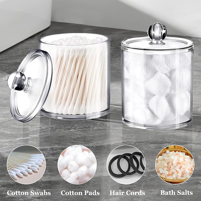 SheeChung 8 Pack Clear Acrylic Apothecary Jars - Image 6