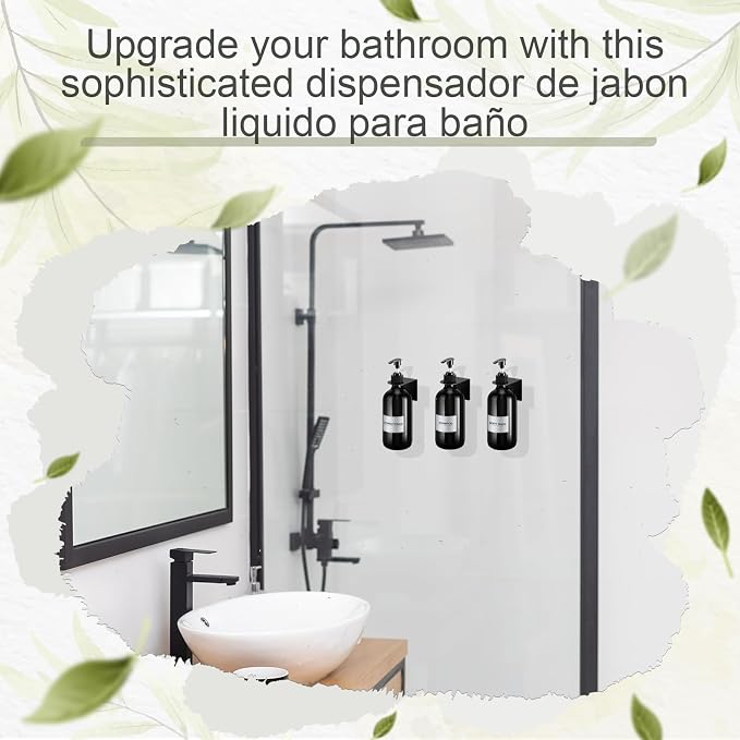 Remerry 6 Pack Shampoo and Conditioner Dispenser Wall Mount 17oz No Drill - Image 7