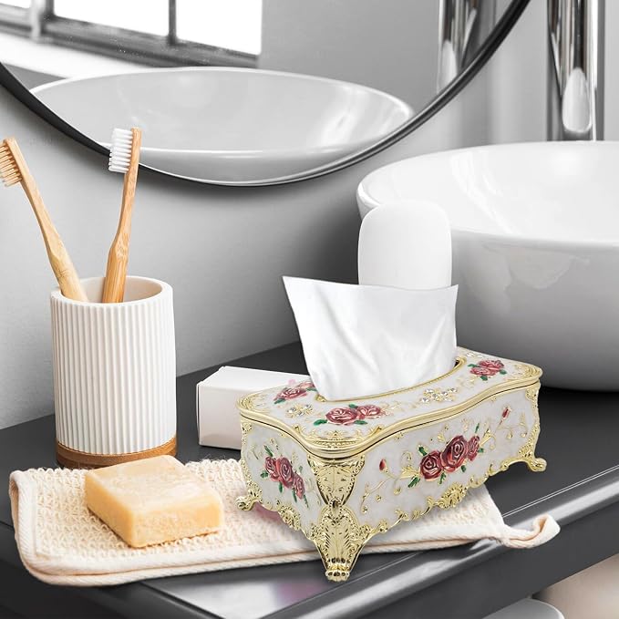 9.45"x5.43"x3.94" Luxurious Rose Tissue Box - Image 6