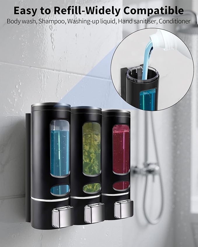 Shampoo and Conditioner Dispenser - 1200ML Wall-Mounted Shower Shampoo - Image 4