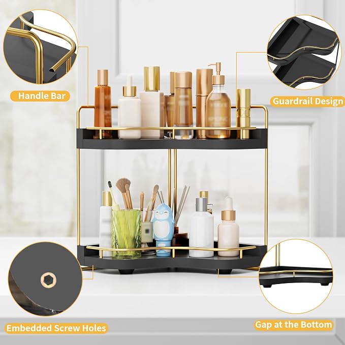 2-Tier Corner Bathroom Counter Organizer - Image 3