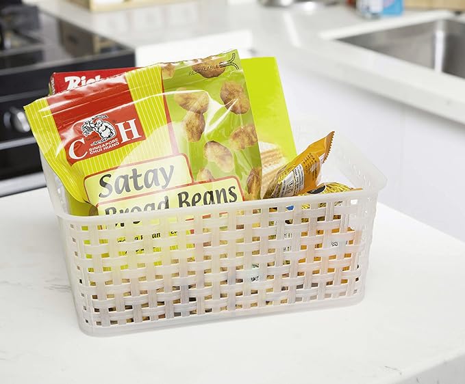 Clear Plastic Woven Storage Basket - Image 5