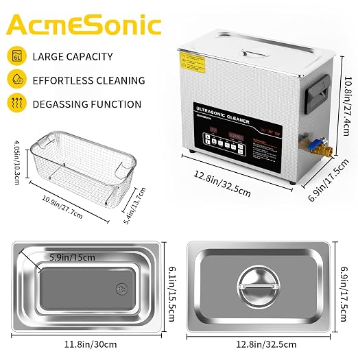 Ultrasonic Cleaner 6L Dual-Frequency Professional Digital Stainless Steel - Image 5