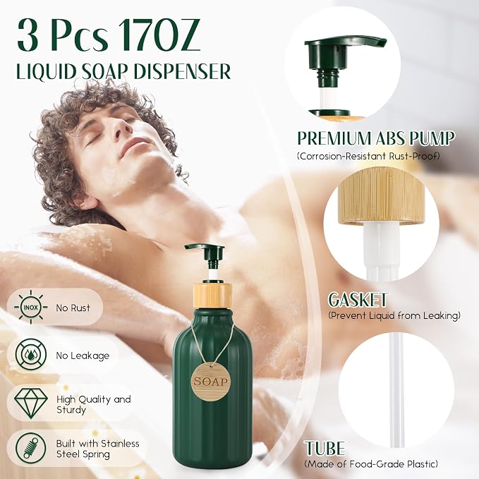 32PCS Dark Green Bathroom Accessories Set - Image 2