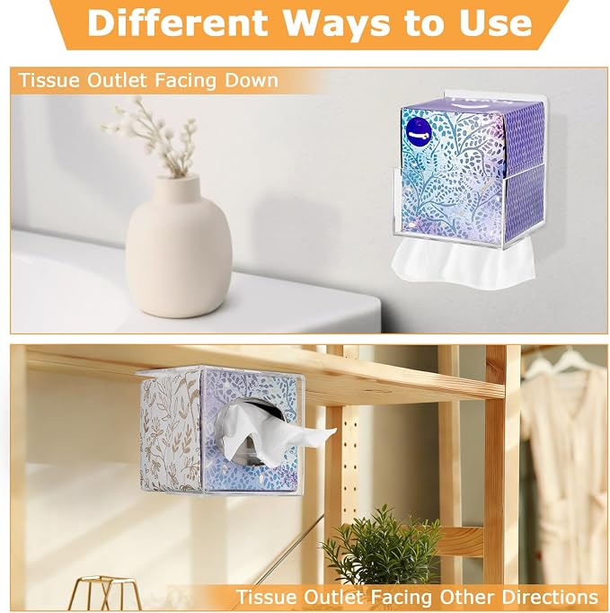 Acrylic Tissue Box Holder Wall Mounted, Classic Tissue Box Cover Tissues - Image 3